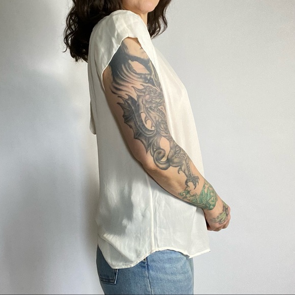 JOIE Silk Rancher Top Ivory Cream Medium - Picture 3 of 11